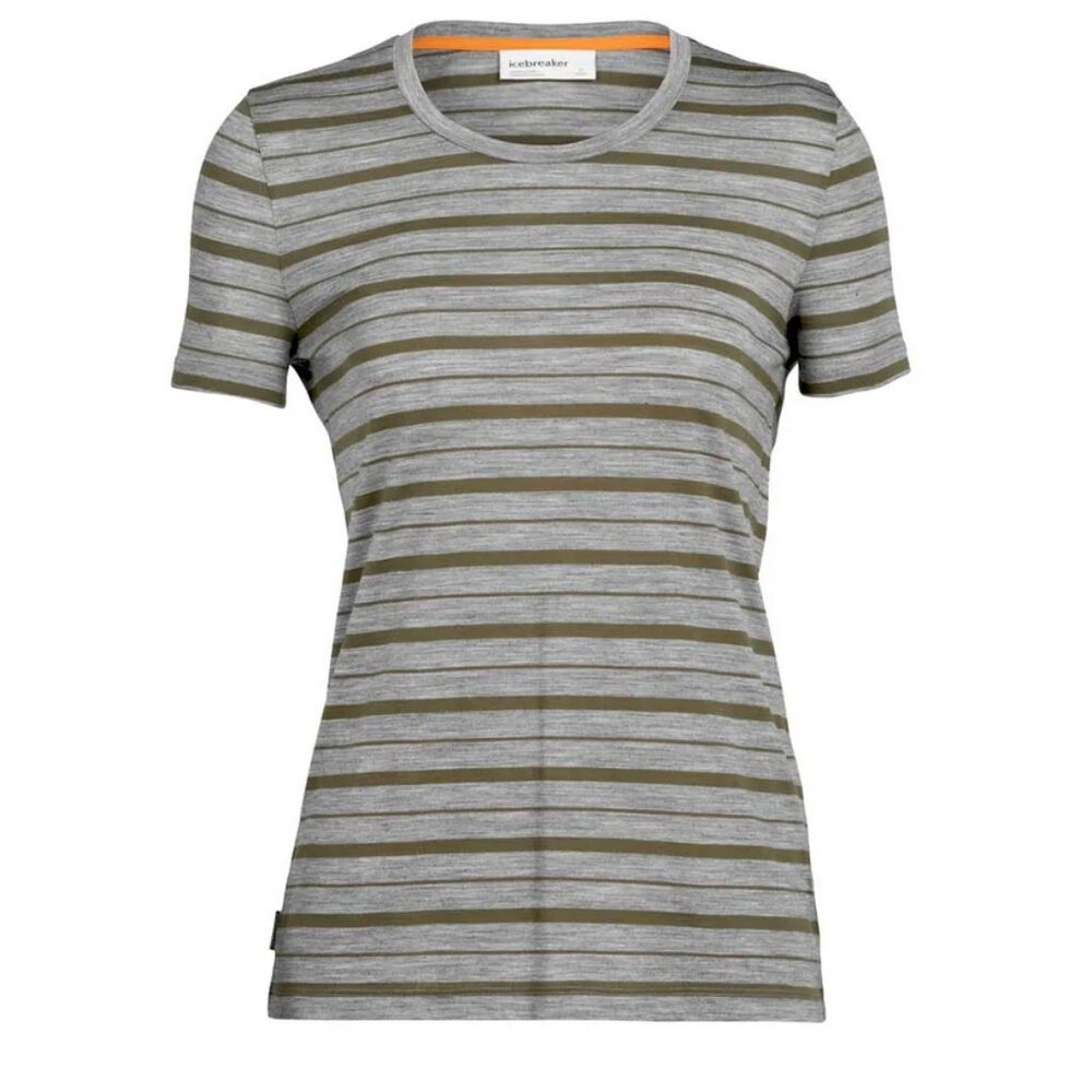 Icebreaker Women's Merino Wool Cool-Lite T-shirt Wave Stripe Size M